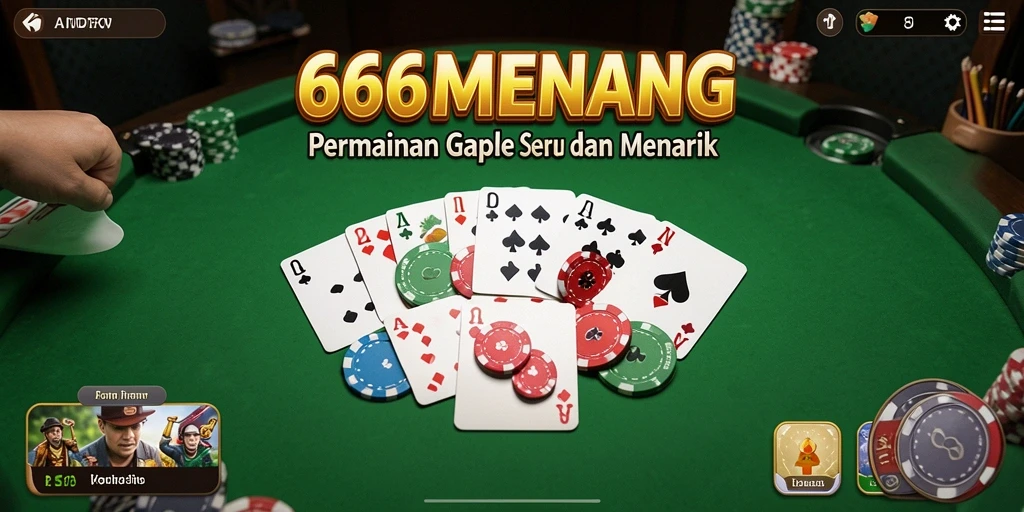 Tampilan utama gameplay Gaple yang seru dan interaktif.