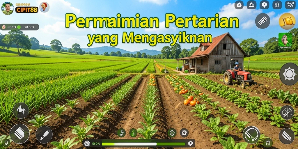 Tampilan gameplay seru di CIPIT88 dengan ladang yang subur.