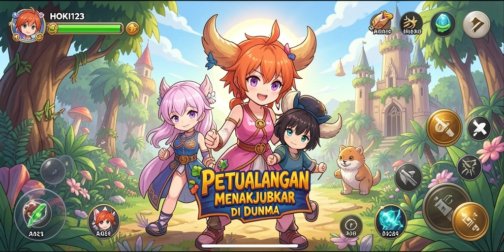 Screenshot HOKI123 menampilkan aksi seru dalam pertempuran Anime.