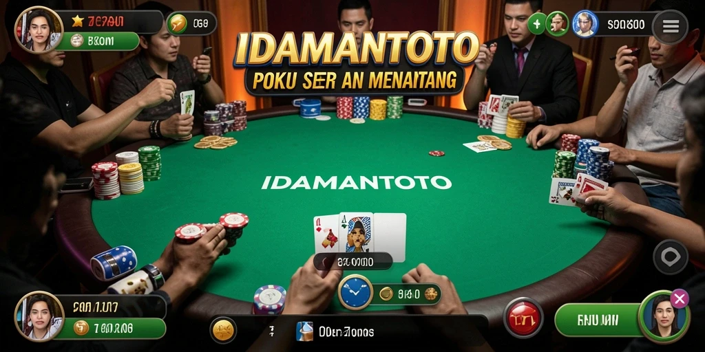 Tampilan gameplay seru dari aplikasi poker IDAMANTOTO.