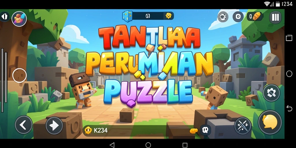 Screenshot utama K234 menampilkan gameplay menantang dari puzzle yang penuh warna.