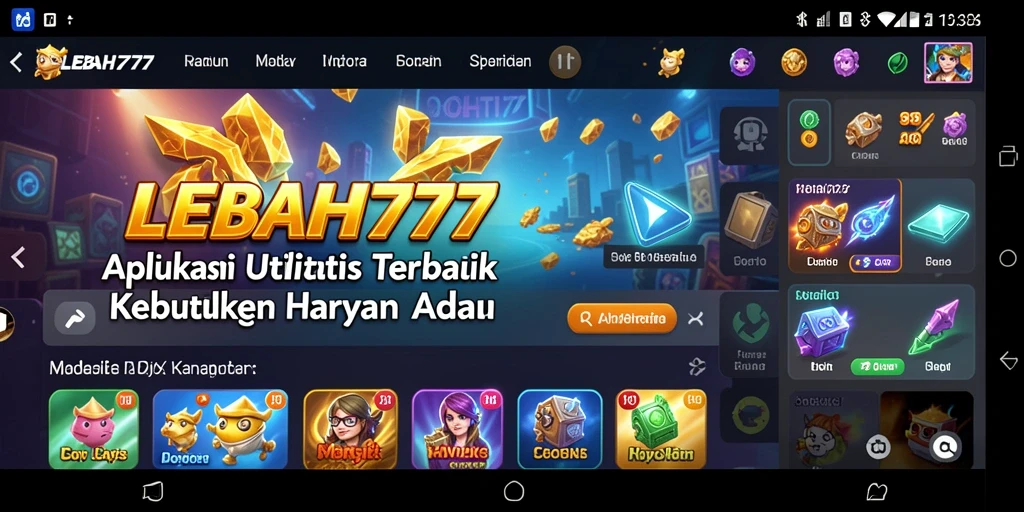 Tangkapan layar utama LEBAH777 dengan antarmuka aplikasi Utility yang menarik.