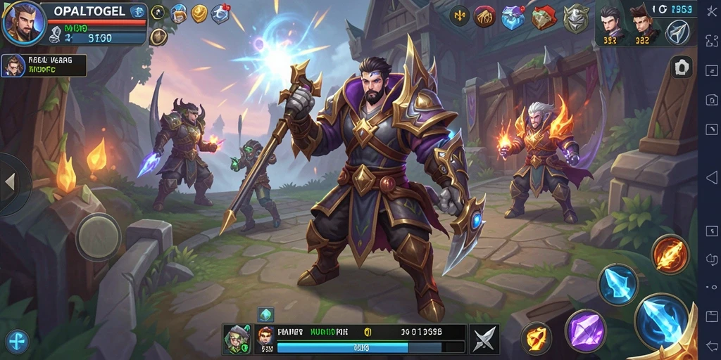 Tampilan gameplay OPALTOGEL dengan pertarungan seru di dunia MMORPG.