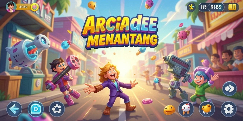 Screenshot gameplay RR89 menampilkan aksi seru dalam permainan Arcade.