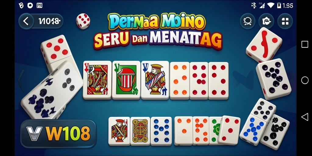 Screenshot VW108 menampilkan aksi seru permainan Domino.